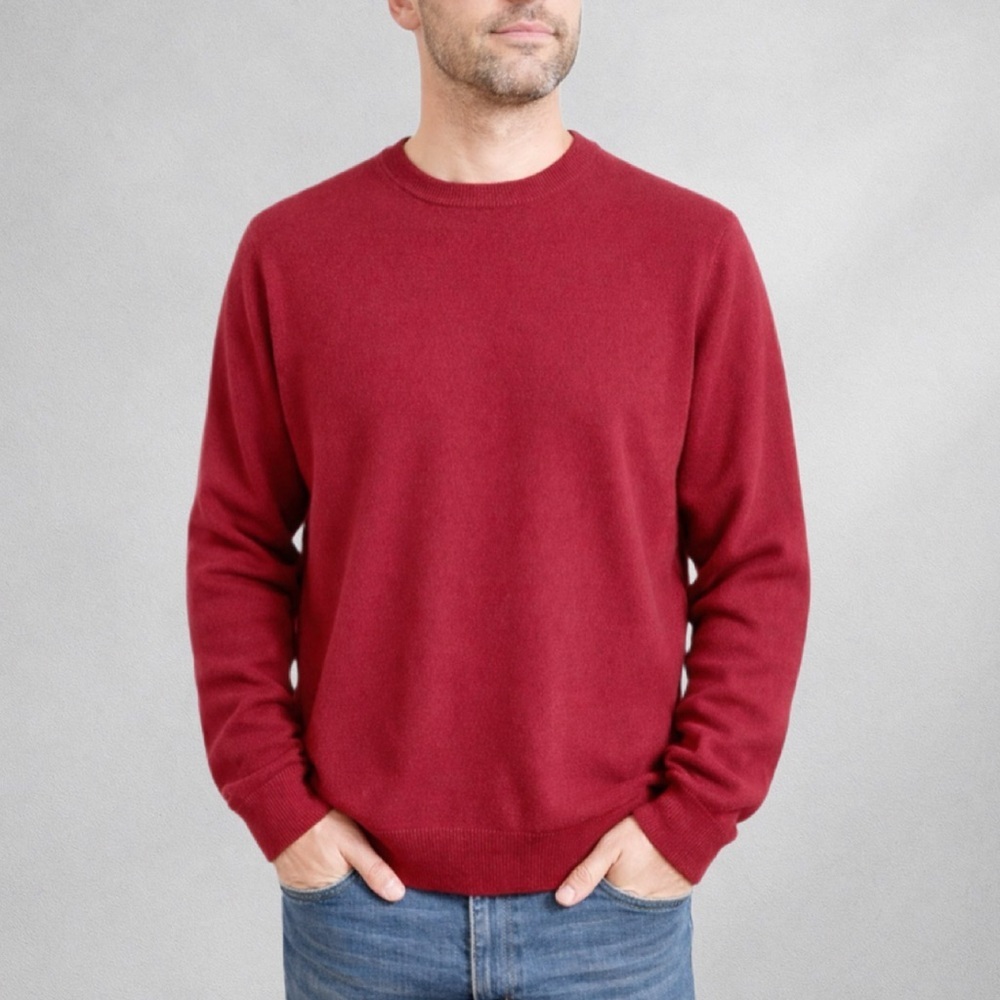 Cashmeren 100% Cashmere Sweater XL Light Burgundy Crewneck Premium Quality